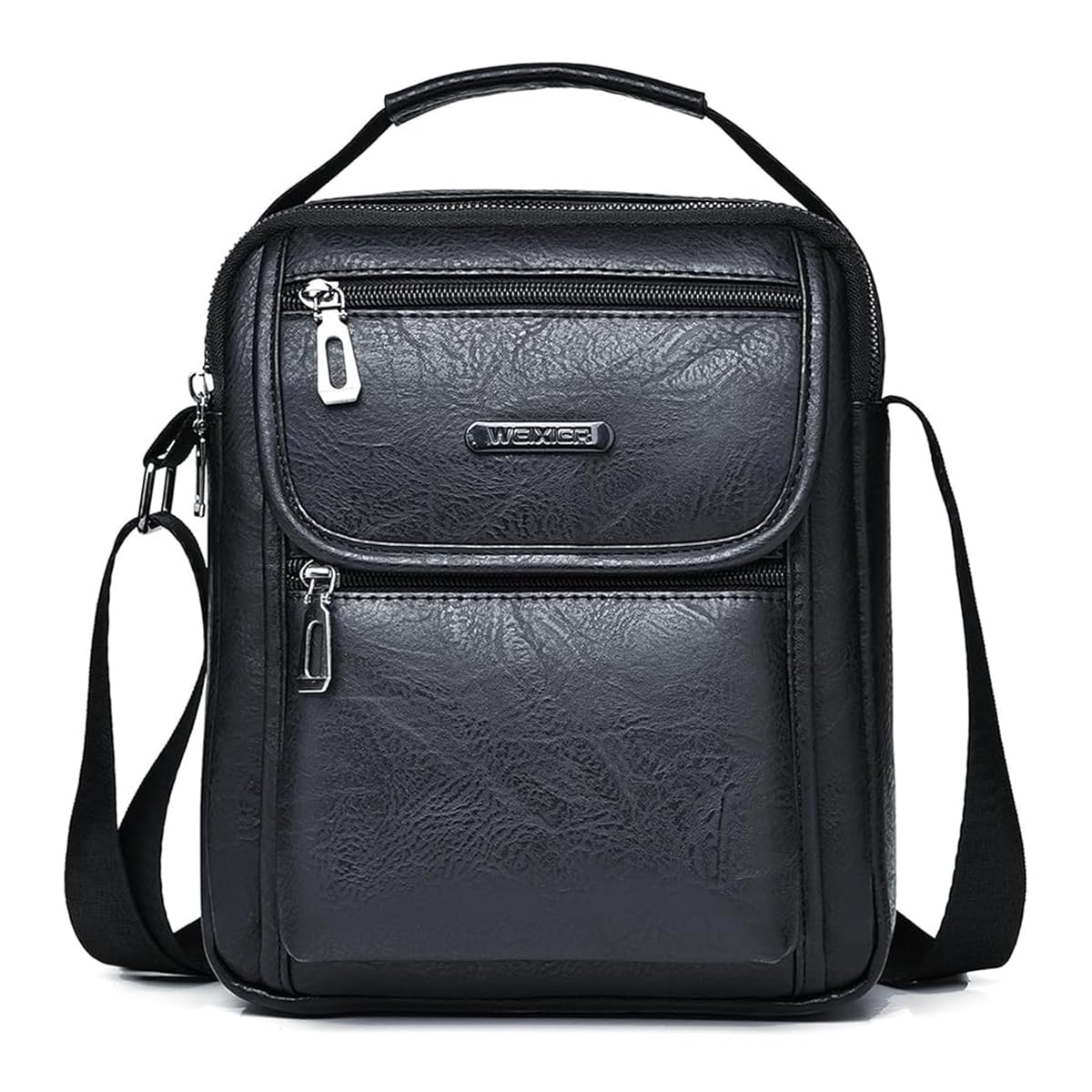 GUSTAVE Men's Shoulder Bag PU Leather Messenger Bag Business Crossbody Manbag Casual Handbags Side Satchel Travel Flight Sport Bags for Men Working Shopping Travel Daily (23cm x 20cm x 7cm, Black) GUSTAVE Men's Shoulder Bag PU Leather Messenger Bag Business Crossbody Manbag Casual Handbags Side Satchel Travel Flight Sport Bags for Men Working Shopping Travel Daily (23cm x 20cm x 7cm, Black)